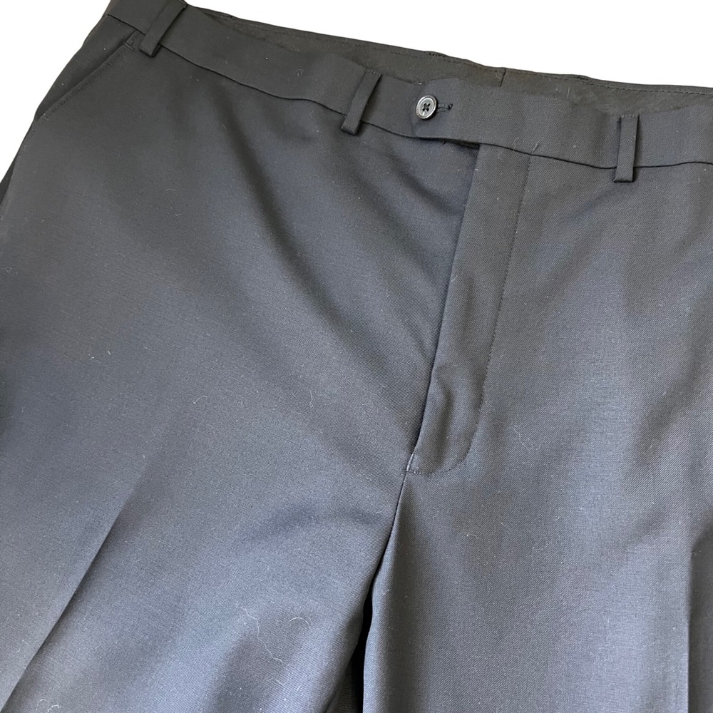 Lauren Ralph Lauren‎ Mens Black Wool Blend Dress Pants EUC Big & Tall 46"x26.5"